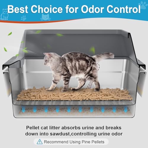 28''L×20''W×10''H XXXL Stainless Steel Sifting Litter Box - Image 3