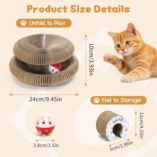 Magic Organ Cat Scratcher Cardboard, Foldable Scratching Board, Interactive Cat - Image 7