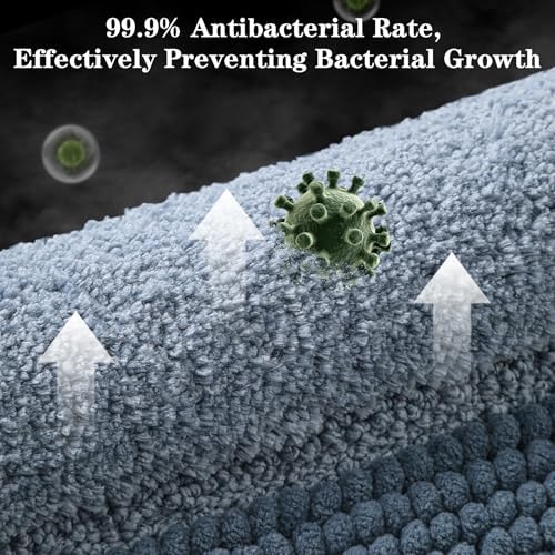 Kmson Ombre Chenille Bathroom Rugs, Ultra Soft Washable Shaggy, Fluffy Thick - Image 5