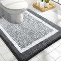 OLANLY Toilet Rugs U-Shaped 24x20, Absorbent Microfiber Bath Mat, Dark Grey by OLANLY