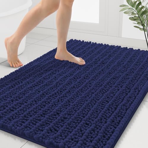 Smiry Bathroom Rugs 40X32, Extra Soft Rubber Backing Chenille Bath Mats by Smiry