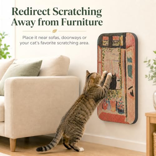 Cat Wall Scratcher, Art Cat Scratching Board - Image 3