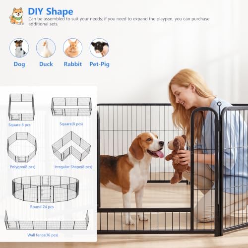 Dog Playpen Outdoor, 32 Inch Height 16 Panels Foldable Dog Pens Outside - Image 4