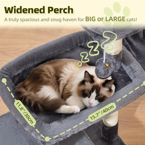 Taoqimiao 32.2in Cat Tree with Toy, Small Cat Tower - Image 2