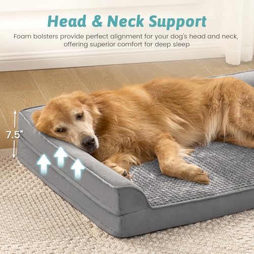 COZY KISS Orthopedic Dog Bed for Extra Large Dogs, L Shaped XL 44x32 inch - Image 5