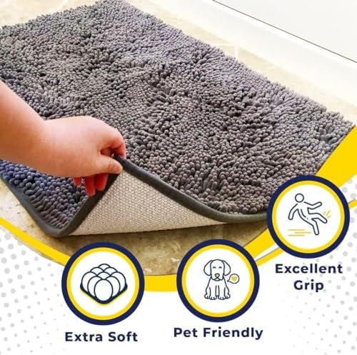 Muddy Mat® 2-Piece Grey Medium 30"X19" AS-SEEN-ON-TV Highly Absorbent - Image 3