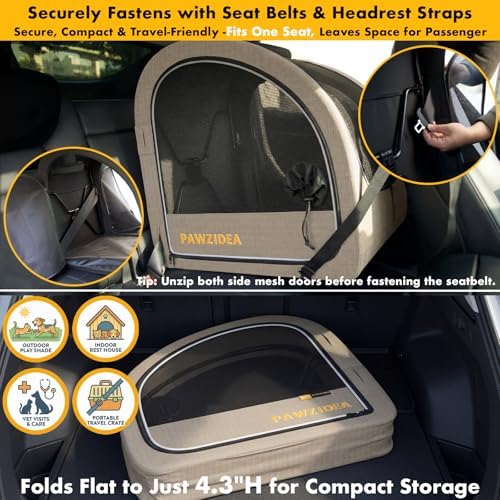 PAWZIDEA Portable Dog Crate for Car Travel, Medium & Large Dogs Up to 80lbs - Image 5