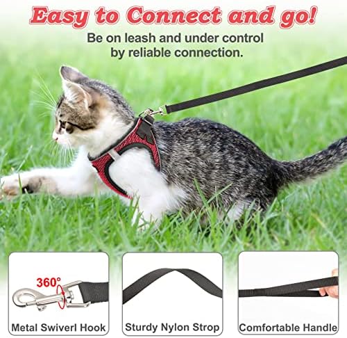 Cat Harness and Leash for Walking Escape Proof, Adjustable Kitten Vest Harness - Image 4