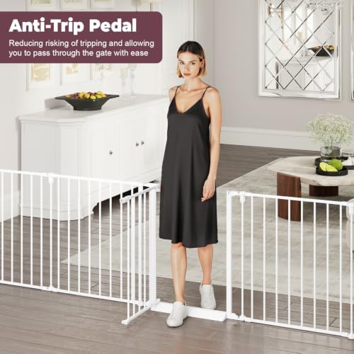 144" Extra Wide Baby Gate with Door, Configurable Baby Fence - Image 4
