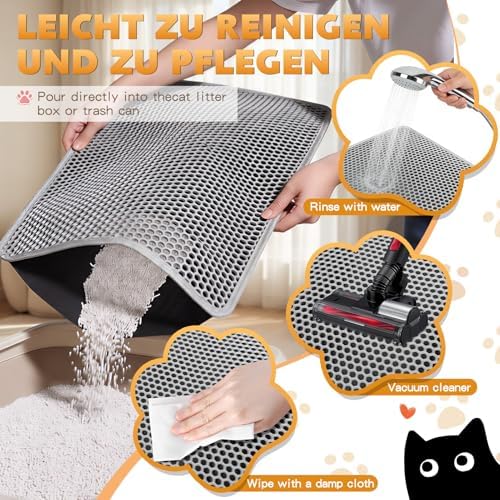 Cat Litter Mat 46"x26", Double Layer Waterproof Litterbox Mat - Image 5