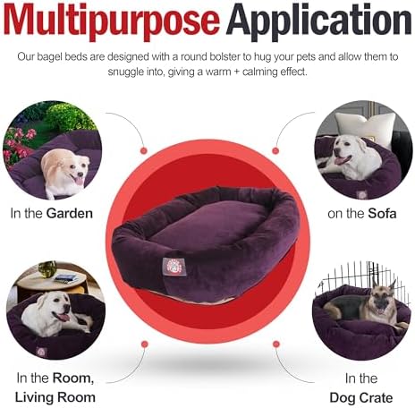 Majestic Pet Micro Velvet Dog Bed, 40 Inch Large, Round Washable - Image 5