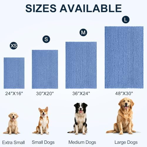 Smiry Dog Door Mat for Muddy Paws 59x35, Ultra Absorbent Chenille Doormat - Image 2