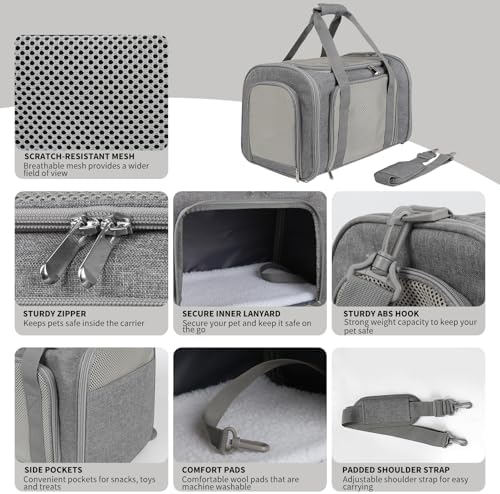 Cat Carrier, Soft-Sided Airline Approved Pet Carrier Case - Image 3