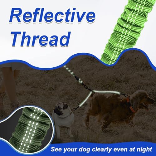 MingXpets Double Dog Leash, 360° Swivel Tangle Free Bungee Walking Training - Image 7