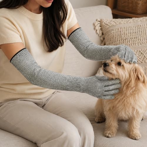 QYANGG Cat Grooming Gloves, Ultra-Flexible Pet Handling Sleeves: 15.7” - Image 6