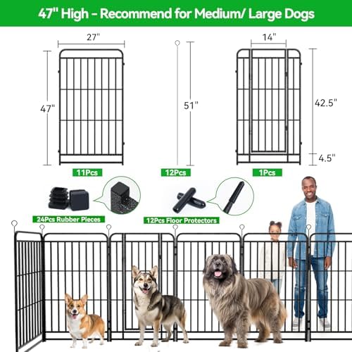 Kfvigoho Heavy Duty Dog Playpen 12 Steel Panels 47" Height - Image 5