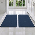 Bcoimo Bath Rug Mat Set, 2 Piece Thick Absorbent Chenille Bathroom Mat Navy by Bcoimo