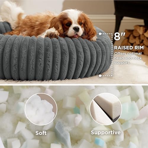 Bedsure ComfyFleece® Donut Dog Bed Medium Size Dog - Image 2