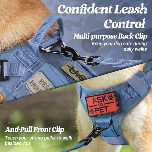 rabbitgoo Tactical Dog Harness for Large, Heavy Duty Military No Pull Vest - Image 2