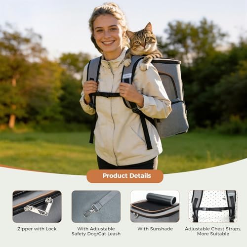 Lekereise Pet Carrier Backpack Expandable Cat Backpack Carrier - Image 5