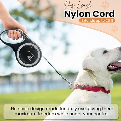 Retractable Dog Leash – Extendable up to 26 FT, Heavy Duty Nylon Tape, - Image 3