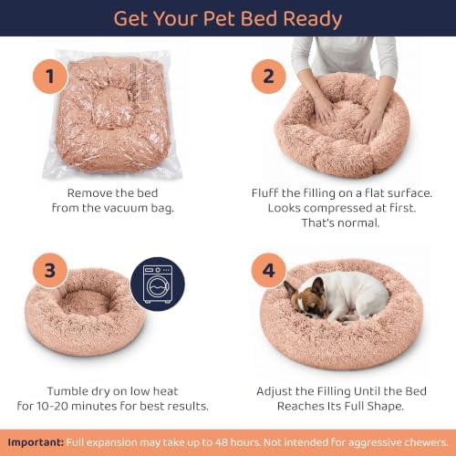 Calming Donut Dog Bed for Small Dogs, Round Dog Bed for Medium & Large Dogs - Image 4