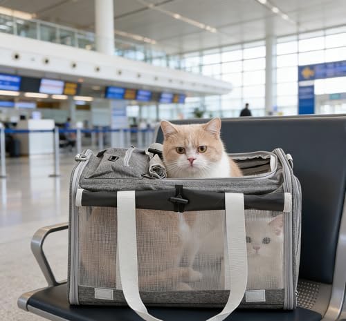 Pet Carrier Bag for Cats & Small Dogs, Airline Approved Travel Cat Carrier - Image 4