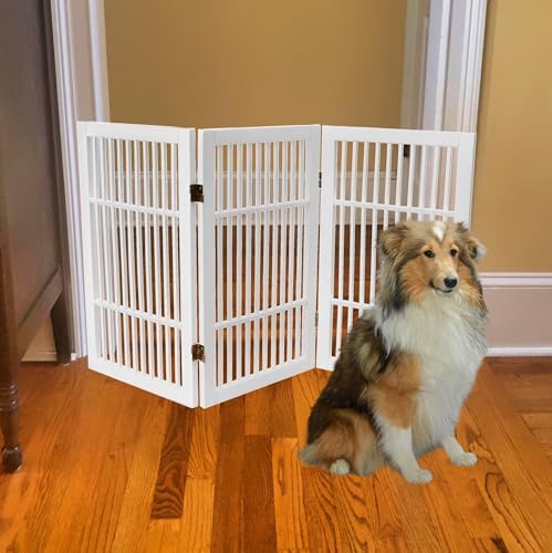 Urnporium Pet Dog Gate Freestanding, Strong Durable Folding Wooden Fence - Image 6