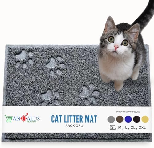 Andalus Small Cat Litter Mat, Non-Slip & Easy to Clean Cat Litter Box Mat by AndalusBrand