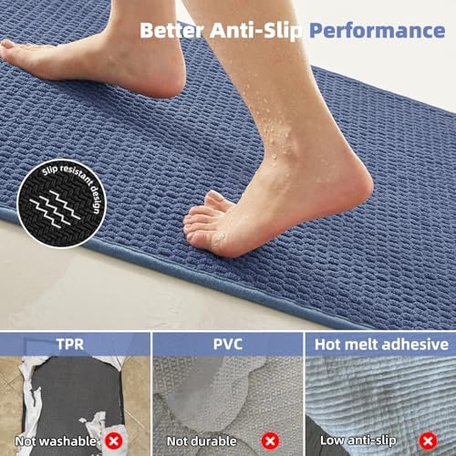 TYUU Bathroom Rugs Non Slip Washable, Super Absorbent Thin Bath Mat Small Quick - Image 4