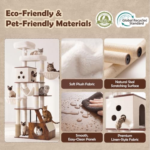Heybly Wooden Cat Tree - Image 4