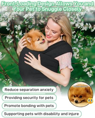 Dog Sling Swaddle Carrier for Small Dog, Cat Front Carriers for Small Pet up to - Image 5