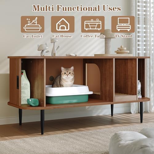 PUPETPO Cat Litter Box Enclosure Furniture - Image 2