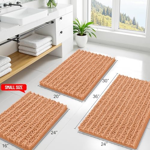 Smiry Bathroom Rugs 36X24, Extra Soft Rubber Backing Chenille Bath Mats - Image 2