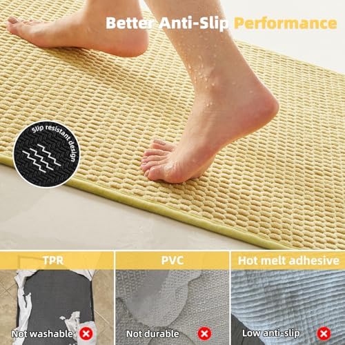 TYUU Bathroom Rugs Non Slip Washable, Super Absorbent Thin Bath Mat Small Quick - Image 4