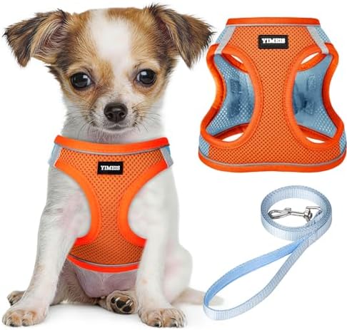 No Pull Dog Puppy Harness and Leash Set Reflective Mesh Vest Medium by YIMEIS