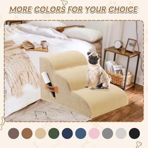 Romrol Dog Stairs Ramp for Beds Couches, Extra Wide Pet Steps - Image 7