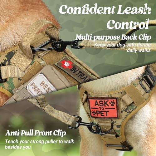 rabbitgoo Tactical Dog Harness for Large, Heavy Duty Military No Pull Vest - Image 2
