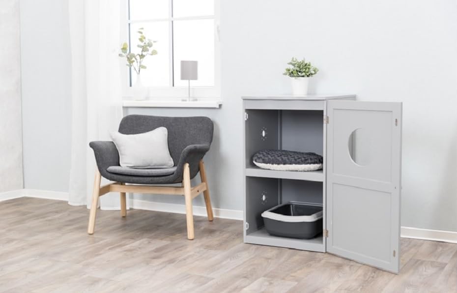 Trixie 2 Story Furniture Litter Box Enclosure, Hidden Litter Box - Image 3
