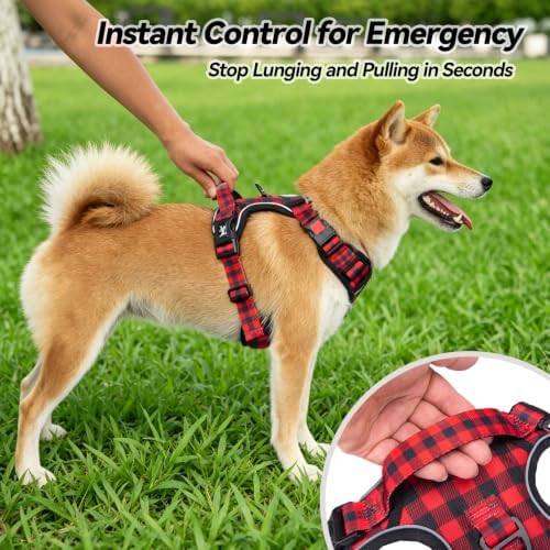 PoyPet Plaid Dog Harness Large, No Pull Vest - Image 5