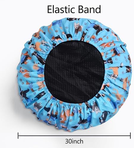 Round Replacement Dog Bed Cover Elastic Edged Washable 30×9.8 Inch - Image 4