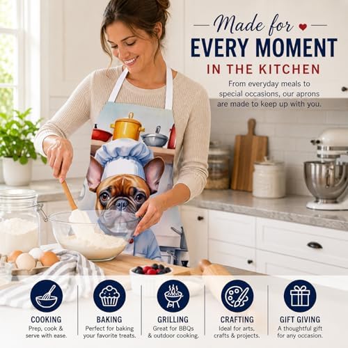Caroline's Treasures French Bulldog The Chef Apron Cooking Kitchen Server - Image 6