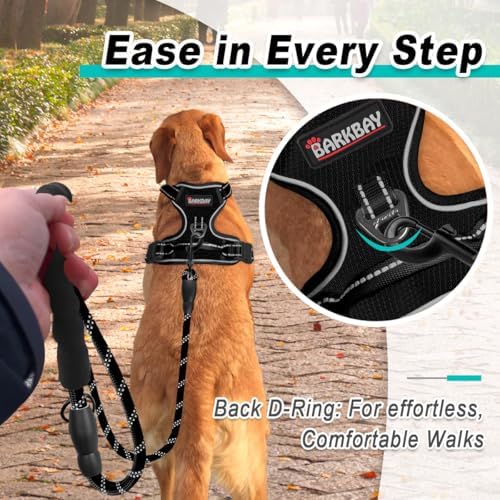 BARKBAY Dog Harness for Medium Sized Dog No Pull Mesh 2 Clips Dog Vest - Image 3