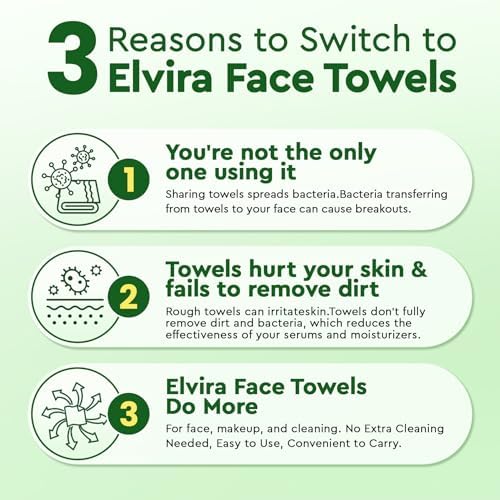 Elvira 100 Count Disposable Face Towels, Ultra Soft Skincare Facial Towels - Image 3