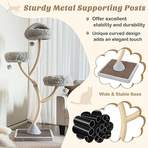 PETSITE 70" Tall Cat Tree, Cat Tower - Image 4