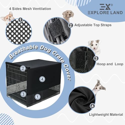 Explore Land Breathable Dog Crate Cover, 30 inches - Image 5