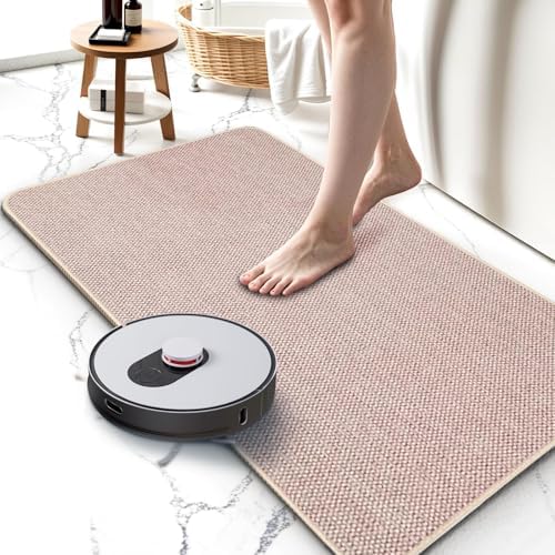 Upgraded Bath Mat 17x27Inch, Thin Bath Mats Rugs by HOMTEB