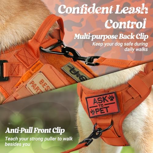 rabbitgoo Tactical Dog Harness for Medium, Heavy Duty Military No Pull Vest - Image 4
