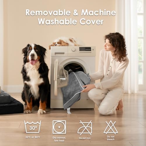 EHEYCIGA Medium Washable Dog Crate Mat Waterproof, Dark Grey - Image 6
