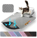 Small Cat Litter Mat, Double Layer Honeycomb Litter Box Mat by Petinstinct